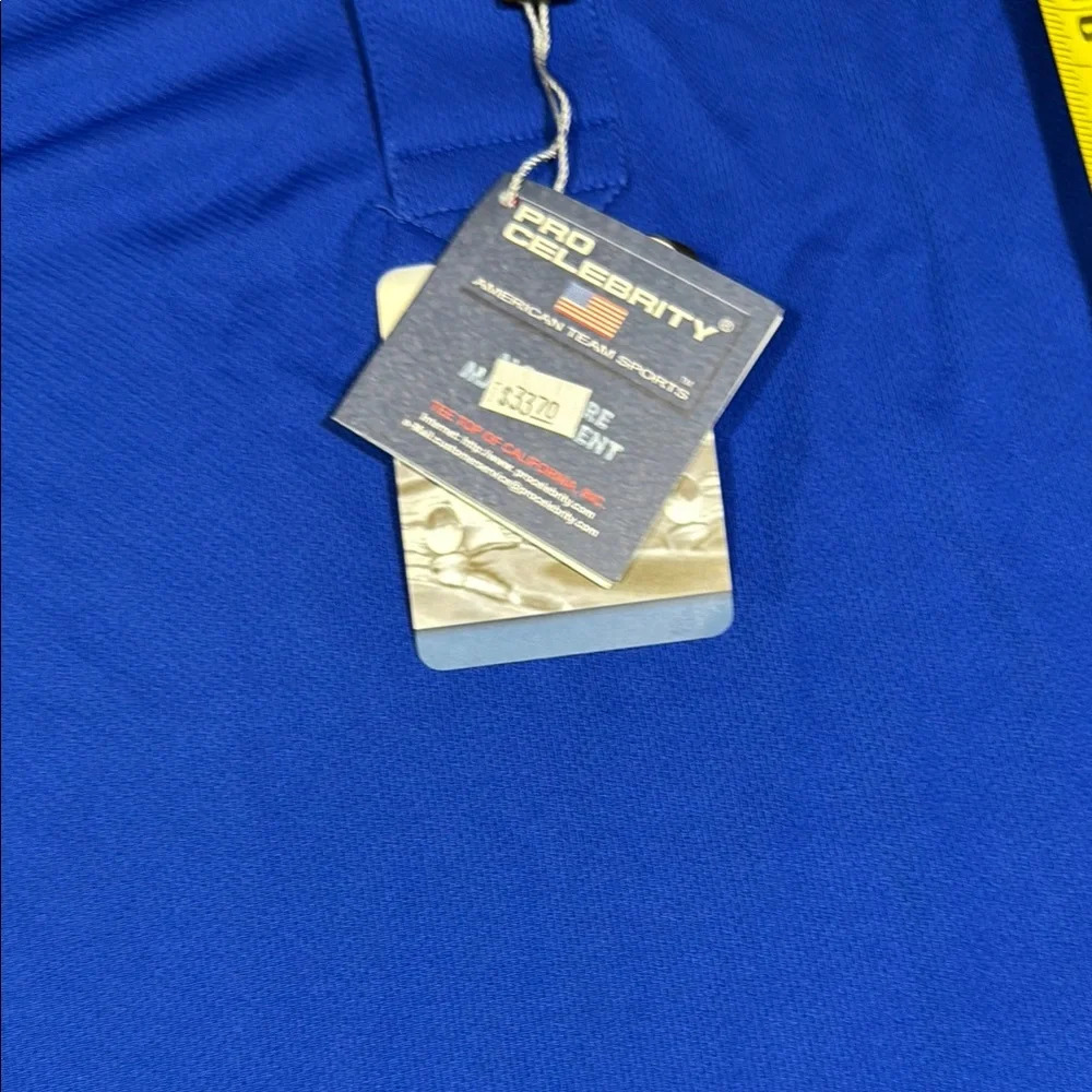 Sporty Blue and White Polo Shirt with Moisture-Wicking Fabric - Picture 3 of 6